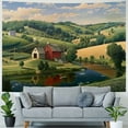 thumbnail image 4 of Orinice Barn River Tapestry Wall Hanging Unique Style Graphic Tapestries for Home Decor in Living Room Bedroom Dorm Apartment Farmhouse 40x30inch, 4 of 6