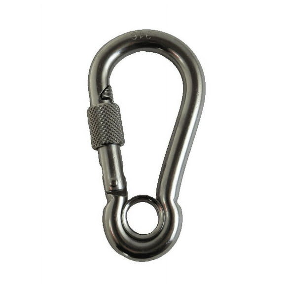 US STAINLESS Stainless Steel 316 Spring Hook with Screw Nut and Eyelet Carabiner 5/16" (8mm) Marine Grade