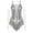 Silver, variant on Women Sequin Ballroom Latin Jazz Dance Leotard with Gloves Spaghetti Strap Tassel Performance Bodysuit Red XXL