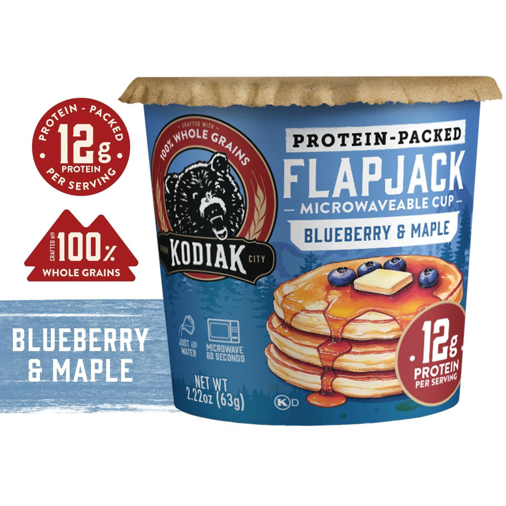 (12 pack) Kodiak Protein-Packed Blueberry and Maple Pancake Cup, 2.22 oz