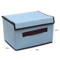 thumbnail image 2 of Contenedor de almacenamiento, caja de almacenamiento plegable de lino y algodón, contenedor, organizador de ropa, 2 of 6
