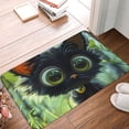 thumbnail image 4 of Balery Cute Big-Eyed Black Cat Felpudo de franela, resistente a las manchas y a la decoloración, para uso interior y exterior, fácil de limpiar, 40 x 60 cm, 4 of 7