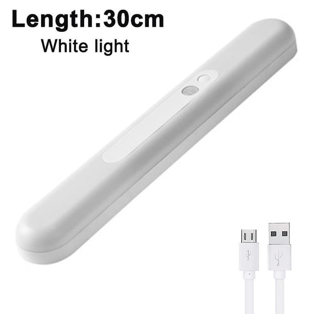 30 cm Lámpara LED con inducción del cuerpo humano, carga, luz nocturna magnética inalámbrica, armario largo inteligente, tira de luces para gabinete de cocina, interruptor de encendido y apa