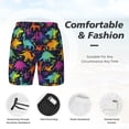 thumbnail image 6 of Picia Colorful Dinosaur pattern Mens Swim Trunks with Compression Liner Stretch Beach Shorts Quick Dry with Zipper Pockets No-Chafing Board Shorts-Large, 6 of 9