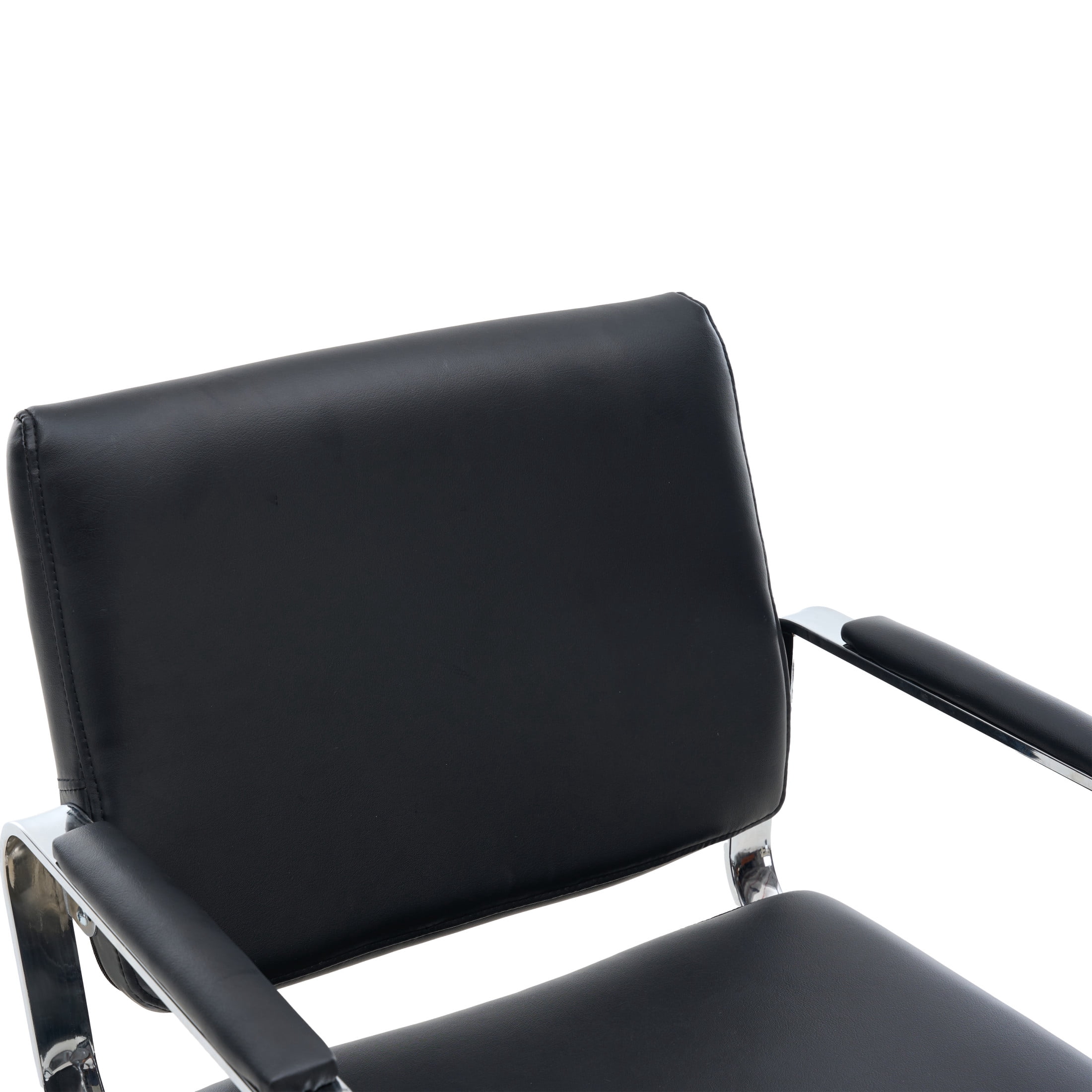 Noble House 360° Swivel Salon Styling Chair with Footrest, Adjustable Height, Black + Silver
