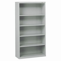 Tennsco 5-Shelf Stationary Bookcase, 66"x34-1/2" Light Gray B-66LG