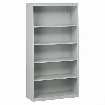 Tennsco 5-Shelf Stationary Bookcase, 66"x34-1/2" Light Gray B-66LG