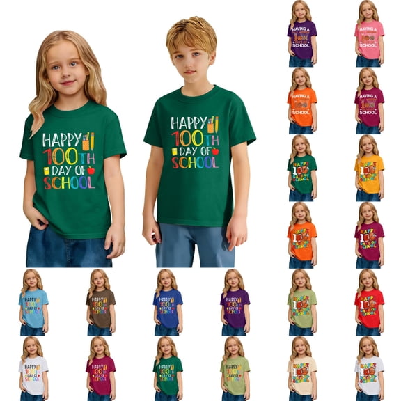 100Th Day of School Teacher Kids 100 Days Math Numbers T Shirt Short Sleeve Tee Top for Back to School Beige 2 Years-3 Years