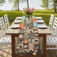 thumbnail image 4 of Farmhouse Checkered Burlap Cotton Table Runner 13x70 Inches Long, Rustic Retro Farm Life Assembling Farmhouse Table Runners, Outdoor Dining Tablecloths Decor for Baby Shower/Party/Wedding, 4 of 8