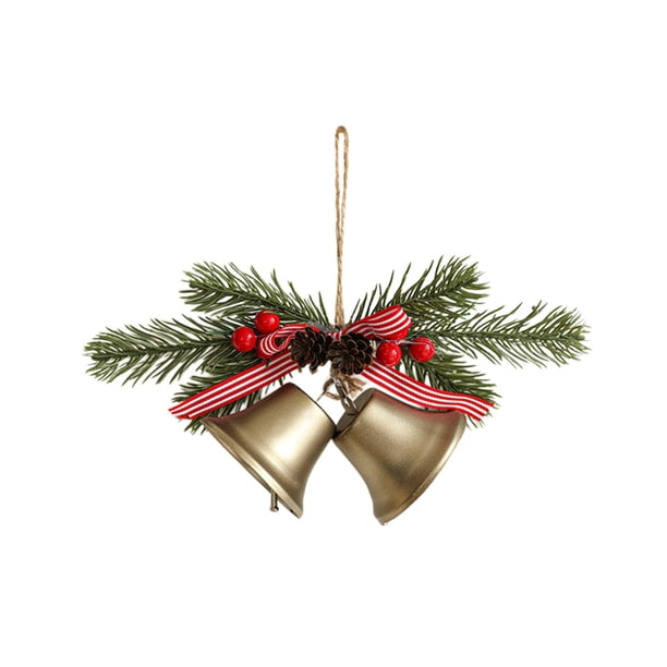 Decoración de la Campana Del Árbol de Navidad, Arco de Terciopelo Rojo, Campana de Hierro Forjado, Decoración de la Atmósfera Festiva