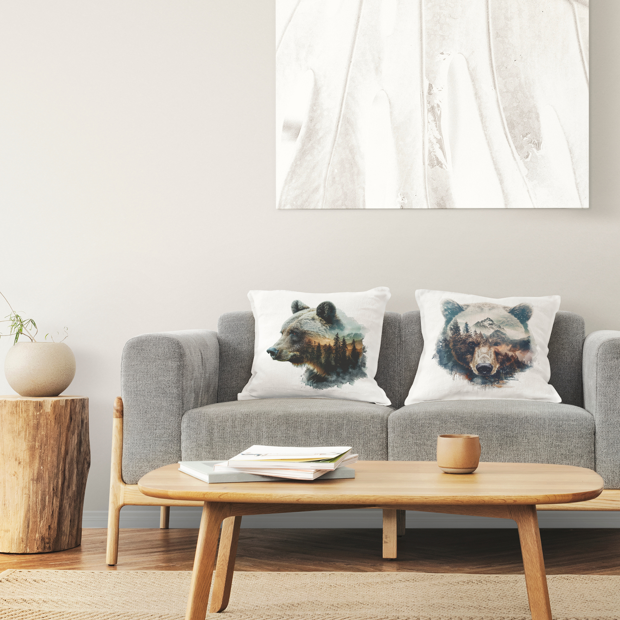 Stupell Industries Bear Silhouettes Forest Decorative Printed Throw Pillow Design by LSR Design Studio.