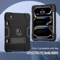 thumbnail image 2 of Dteck Case for iPad Pro 11 inch 2024,Shockproof Silicone + PC 3-Layer Protection Kickstand Case Heavy Duty Cover for iPad Pro 11-in. (M4) 2024,Black, 2 of 7