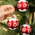 thumbnail image 4 of 30/6 piezas de bolas navideñas rojas y blancas para colgar en el árbol de Navidad, bolas navideñas con purpurina, decoración para fiestas de Año Nuevo en el hogar, 4 of 5