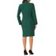 thumbnail image 3 of Conjuntos de falda para mujer INSPIRE CHIC, traje sin cuello, blazer y faldas lápiz, 2 piezas, atuendos elegantes, color verde, 3 of 6
