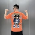 thumbnail image 5 of Summer Men‘s cotton T-shirt Korean Men‘s Cool Bear Short Sleeve Tops High Quality White T Shirt O-neck Tee Shirt Men Clothing, 5 of 7