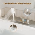thumbnail image 3 of CASAINC 2 Handle Roman Bathroom Tub Faucet with 3 Function Handheld Sprayer, Brushed Nickel, 3 of 8