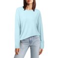 thumbnail image 2 of Ribbed Knit Tops Long Sleeve Womens Casual Comfy Blouses Plain Pullover Sweatshirt Fall Sweaters Loose Fit (XL, Light Blue), 2 of 7