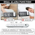 thumbnail image 6 of ThreeH Projection Alarm Clock for Bedroom Large 7.4'' LED Mirror Display & 4 Dimmer Radio Alarm Clock with USB Charging 180° Rotable 2 Sounds, 6 of 8