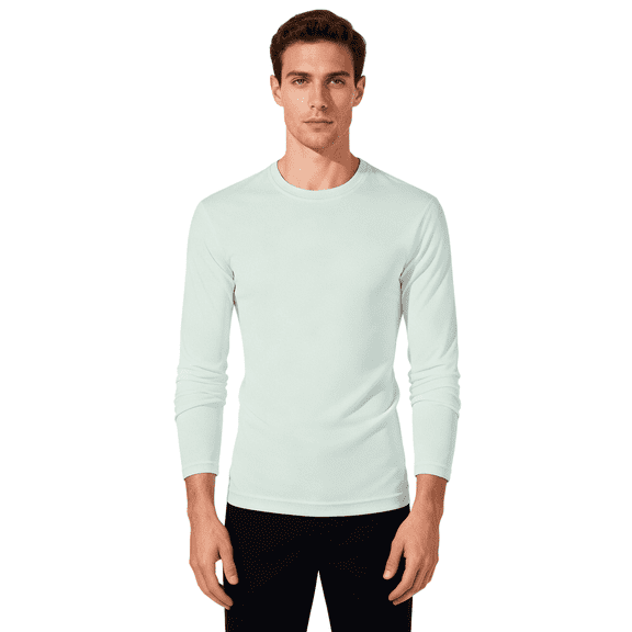 ZBORIBER Men's Quick Dry UPF 50  UV Sun Protection Moisture Wicking Long Sleeve T-Shirt for Casual Workout,Sizes S-3XL,Silver