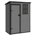 thumbnail image 2 of ELPOSUN Outdoor Resin Storage Shed 5x3 FT,Plastic Garden Shed for Bike, Garbage Can,Tool,Outside Sheds with Lockable Door for Backyard,Patio, Lawn,Dark Gray, 2 of 7