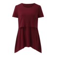 thumbnail image 2 of Vêtements de Grossesse Offres de l'Action de Grâce Liquidation Été Vêtements de Maternité pour Femmes Col Rond Manches Courtes Volants Pli Hauts de Grossesse, 2 of 4