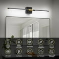 thumbnail image 3 of L LOHAS LED Battery Operated Wall Sconces Set of 2, Battery Wall Sconce 10000mAh, Black Rechargeable Sconces 6000K, 28.3 Inch Wireless Wall Lights, Sconce Wall Decor for Bedroom, Living Room, 3 of 10