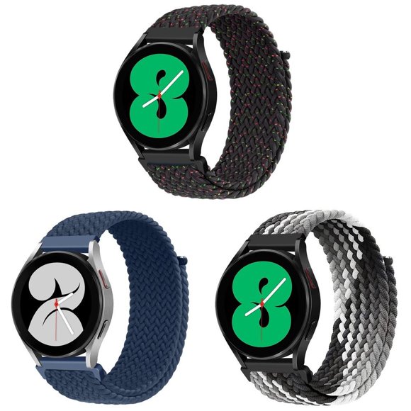 ALMNVO (Lot de 1/Lot de 3) Bracelets Tressés 20mm 22mm pour Samsung Galaxy Watch 4/5 44mm 40mm/Classic 46mm 42mm/Active 2 Boucle Sport en Nylon à Velcro Bracelet pour Samsung Watch 5 pro 45mm/3/Gear s3 frontier