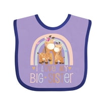 Inktastic Little Sister I Love My Big Sister Boys or Girls Baby Bib