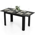 thumbnail image 1 of Costway Table à Manger Extensible 47 Pouces-62 Pouces pour 4 à 8 Personnes pour Salle à Manger Bureau à Domicile Noir, 1 of 10