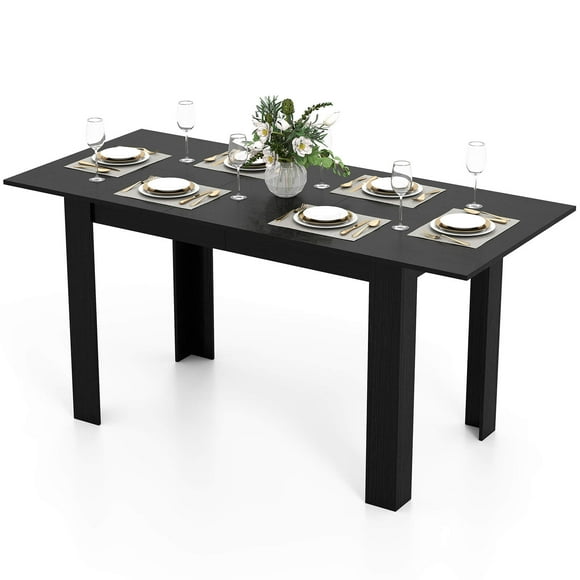 Costway 47"-62" Extendable Dining Table for 4-8 People for Dining Room Home Office Black