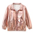thumbnail image 3 of Dakiuu Boys Girls Bomber Jacket Stand Collar Zip Front Long Sleeve, 3 of 7