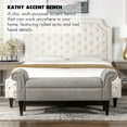 thumbnail image 2 of Jennifer Taylor Banc d'Accent d'Entrée Kathy Roll Arm Gris, 2 of 15