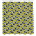thumbnail image 3 of Garden Art Shower Curtain, Classical Floral Design with Blooming Amorous Bouquet Pattern, Fabric Bathroom Set with Hooks, 69W X 75L Inches Long, Dark Blue Pale Grey Yellow, by Ambesonne, 3 of 3