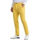 thumbnail image 4 of Pantalones de cuadros INSPIRE CHIC para hombre, corte recto y plano, 34 amarillo, 4 of 5