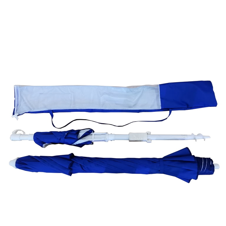 Mainstays 7 Ft Round Beach Umbrella, Royal Blue photo 6
