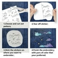 thumbnail image 3 of 4 hojas de patrones de bordado solubles en agua, papel de bordado de punto de nube, luna y estrellas, estabilizadores solubles en agua para tallas, camisas, abrigos, bolsos, toallas, 3 of 9