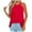 Red, variant on Kovlvoll Women's Tank Tops off Shoulder Halter Shirts Solid Color Fashion Casual Summer Strap Button Top