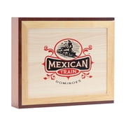 Open Box Front Porch Classics, Mexican Train Domino Set in Wooden Collector Box from Front Porch Classics for 2 to 8 Players Ages 8 and Up