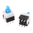 thumbnail image 2 of 5Pcs 6 Pin Cuadrado 8mmx8mmx14mm Interruptor de Botón Mini DPDT de Auto-Bloqueo, 2 of 2