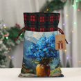 thumbnail image 5 of Rocae Mountain Blue Flowers Vase Print Christmas Drawstring Linen Gift Bag with Drawstrings Treat Bag Goody Present Bags for Christmas Party Favor, 5 of 8