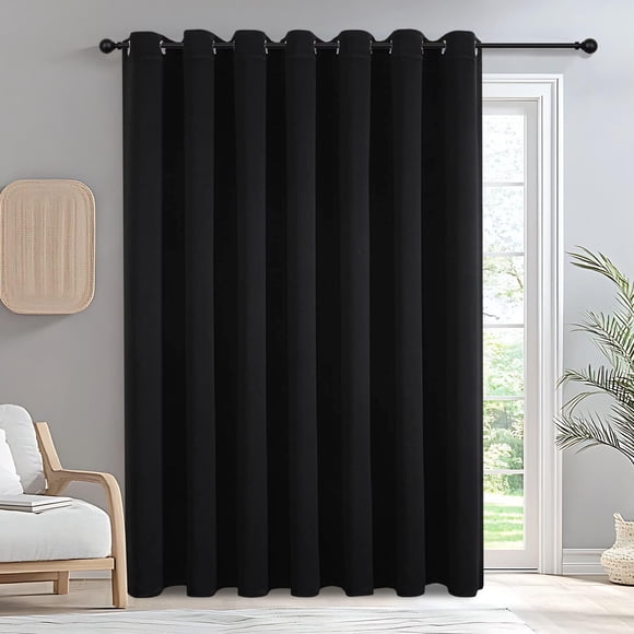 Cortinas opacas IGEMAEVE para puertas corredizas, color negro, 214 cm de largo
