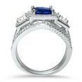 thumbnail image 6 of LaRaso & Co Trio His Her Wedding Rings Set Silver Blue Engagement Wedding Bands Women Men, 6 of 8