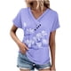 thumbnail image 1 of Camiseta de Manga Corta Suelta con Cuello en V Impresa, Blusa Casual para el Hogar Y el Uso Diario, 1 of 4