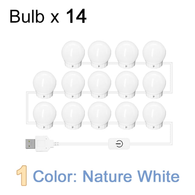 LED Maskeup Mirror Light Full Backlit Mirror USB Dimmle Table Mirror with Light 3 Colors Lights ,Widely Use