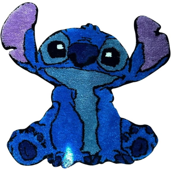 60cm Cute Stitch Plush Rug - Soft Non-Slip Carpet for Kids Room, Nursery, Bedroom & Living Room Decor, Anime-Themed Floor Mat Gift