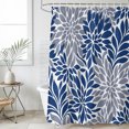 thumbnail image 4 of Blue Grey Floral Bathroom Shower Curtains with 12 Hooks Polyester Waterproof Shower Curtain for Stalls and Bathtubs Vintage Abstract Art Farmhouse Decorative Bathroom Privacy Curtain 72x78 Inches, 4 of 9