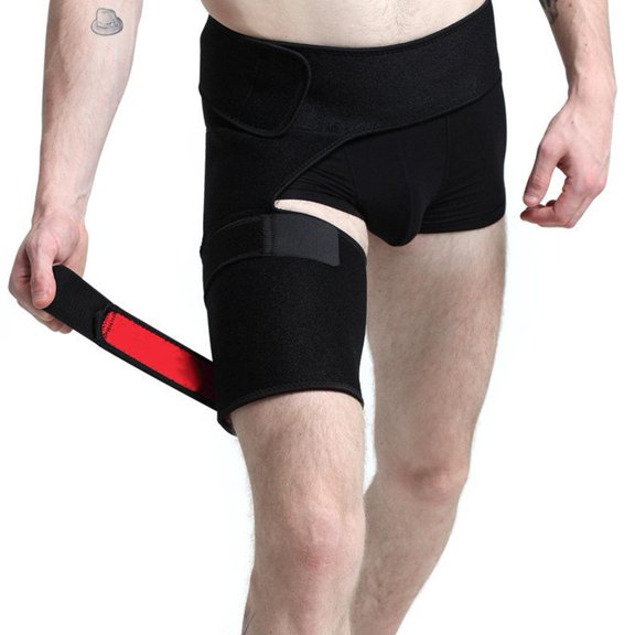 Adjustable Hip Groin Stabilizer and Hip Brace for Sciatica Pain Relief, Thigh Leg Compression Support Wrap Sleeve for, Hip Joint Pain, Quad Hamstring Joints Recovery