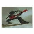 thumbnail image 1 of Fantasy Cutting Board, Rocker Guitarist Playing Bass Headbanging Hipster Rock Display Red Eyes Art Print, Decorative Tempered Glass Cutting and Serving Board, Small Size, Red Grey, by Ambesonne, 1 of 1