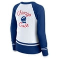 thumbnail image 3 of Women's WEAR by Erin Andrews White Chicago Cubs Colorblock Raglan Sweater, 3 of 5
