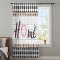 thumbnail image 3 of Spring Flowers Sheer Curtains 45 Inches Long, Farmhouse Watercolor Black Plaid Wood Grain Light Filering Curtains, Breathable Simi Curtain Privacy Drapes for Kitchen Bathroom Small Window Treatment, 3 of 9